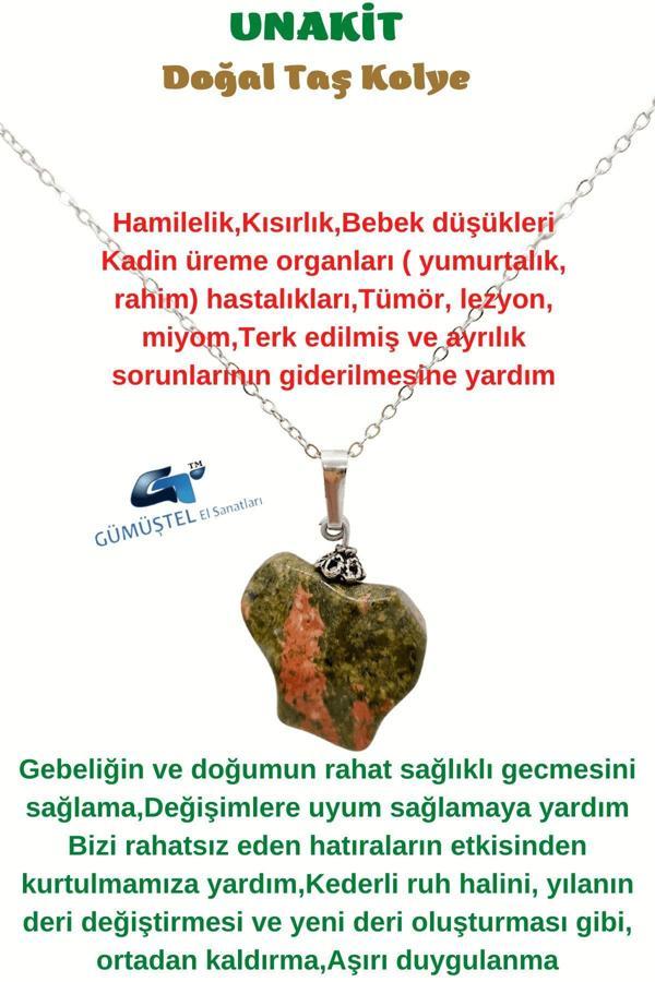 Unakit Doğal Taş Kolye Zincir Hediyeli - Image 1