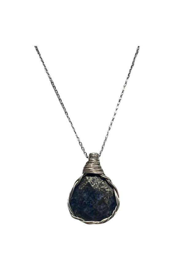 Sertifikalı Lapis Lazuli Doğal Taş Ekstra Flaşlı AAA Kalite Bakır Tel Örme El Yapımı Handmade - Image 1