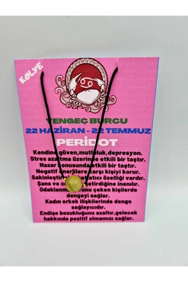 Yengeç Burcu Peridot Taşı Doğal Taş Kolye - Image 1