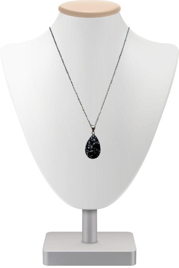 Sertifikalı Obsidyen Doğal Taş Kolye Sürpriz Hediyeli - Image 1