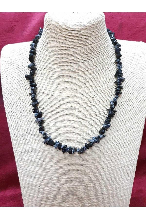 Sertifikalı Obsidyen Taşı Doğal Taş Kolye - Image 1