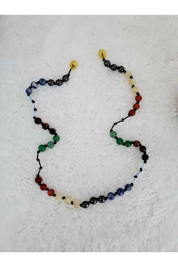 Doğal Taş Tasarım Kolye Hematit,Sodalit,Opal,Kaplan Gözü,Aventurin,Kristal Kuvars,Yıldız,Kalsit - Image 1