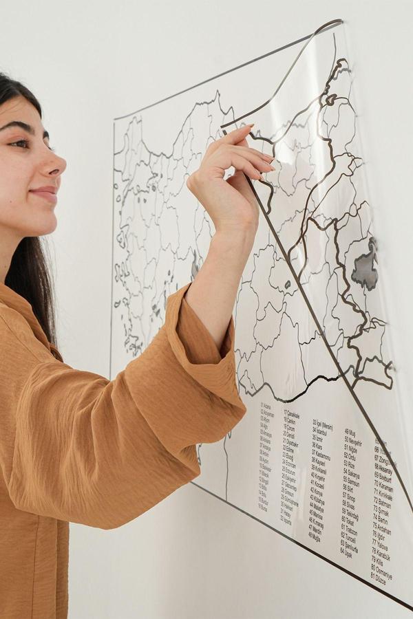 Tutturx Türkiye Haritası 56X110Cm Kalem Hediyeli Statik Akıllı Kağıt Tahta - Image 1