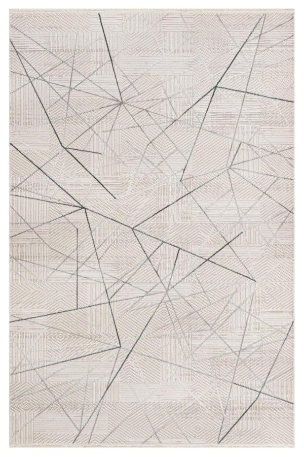 Halinet Canna-Lily Gri Geometrik Pamuk Makine Halısı - Image 1