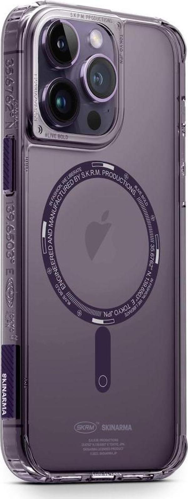 Skinarma iPhone 14 Pro Uyumlu Orjinal Lisanslı Kılıf Şeffaf Airbag Tasarımlı Magsafe Şarj Saido Kapak - Image 1