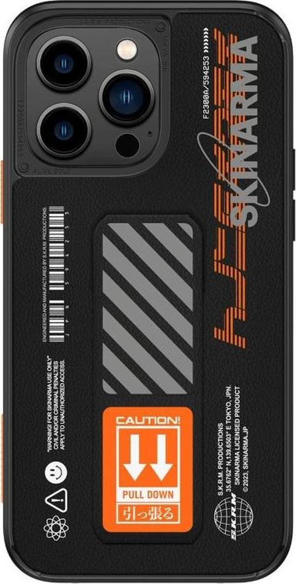 Skinarma iPhone 14 Pro Uyumlu Orjinal Lisanslı Kılıf Standlı Deri Görünümlü Shingoki Kapak - Image 1