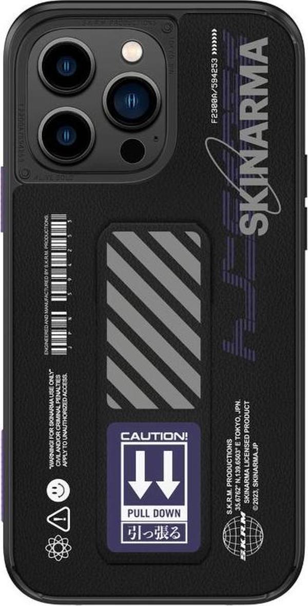Skinarma iPhone 14 Pro Uyumlu Orjinal Lisanslı Kılıf Standlı Deri Görünümlü Shingoki Kapak - Image 1