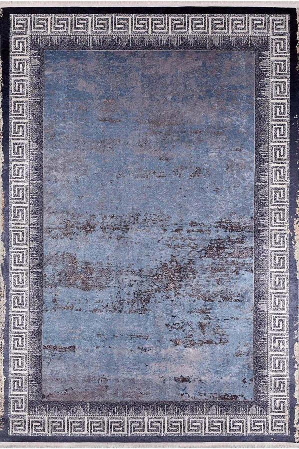 Halinet Yujnosahalinsk Gri Çerçeveli Polyester Dijital Baskı Halı - Image 1