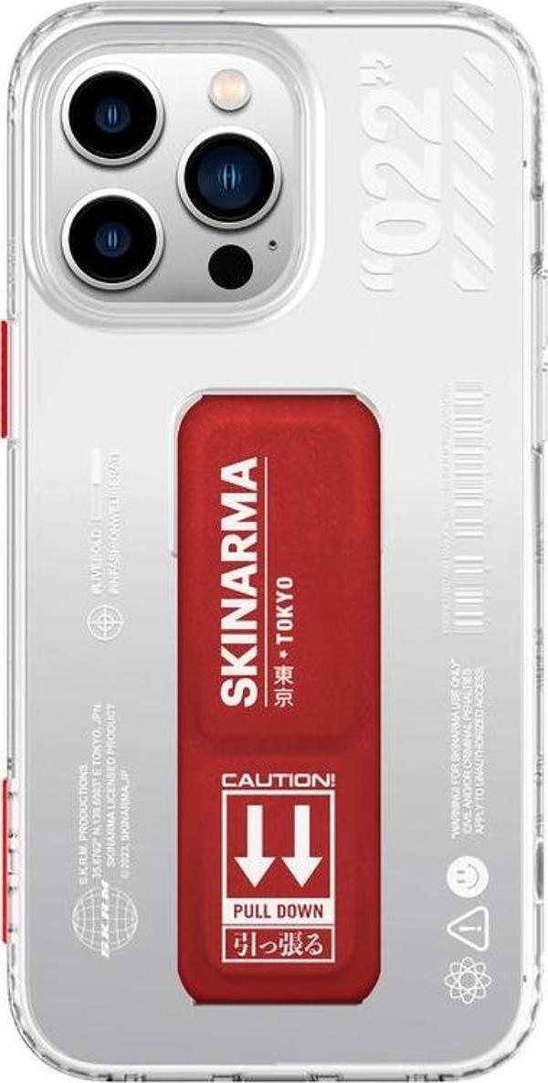 Skinarma iPhone 14 Pro Uyumlu Orjinal Lisanslı Kılıf Standlı Şeffaf Tasarımlı Taihi Sora Kapak - Image 1