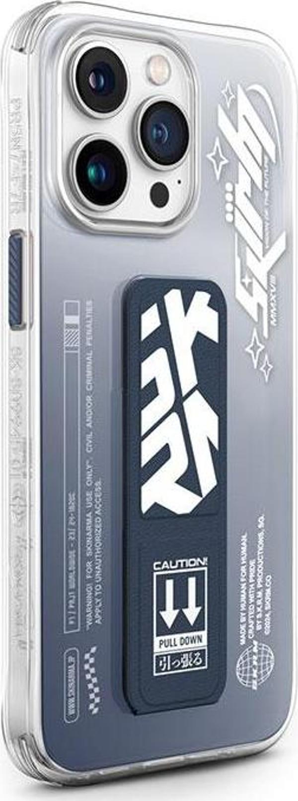 Skinarma iPhone 15 Pro Max Uyumlu Kılıf Renk Geçişli Airbag Tasarımlı Standlı Cosmo Kapak Mavi - Image 1