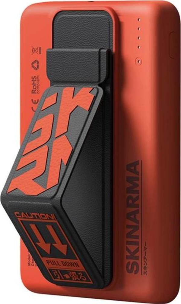 Skinarma Magsafe Powerbank Orijinal Spunk Wireless Şarj ve PD Hızlı Şarj Özellikli 15W 5000mAh Turuncu - Image 1