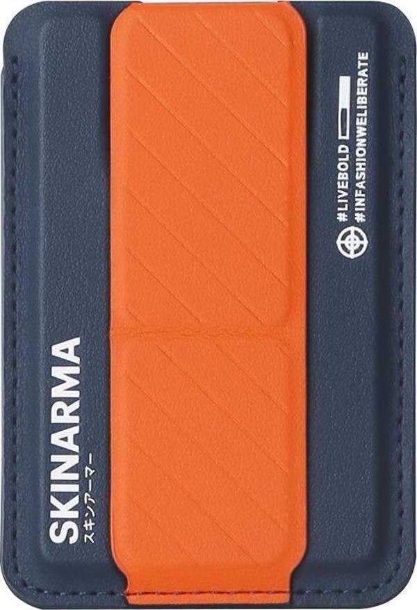 Skinarma Magsafe Şarj Kavrama Standlı Kartlık Kado Lacivert-Turuncu - Image 1