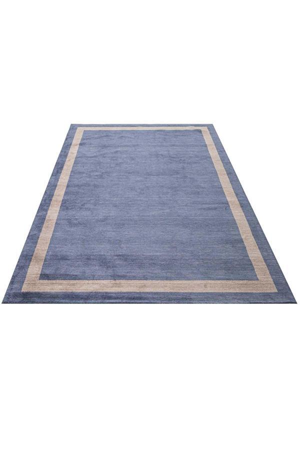 Halinet 3S Lacivert Çerçeveli %100 Natural And Viskon Makine Halısı - Image 1