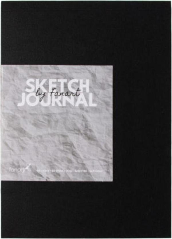 Fanart Academy Sketch Eskiz Çizim Defteri Journal 110 Gr 60 Yaprak A4 Siyah - Image 1