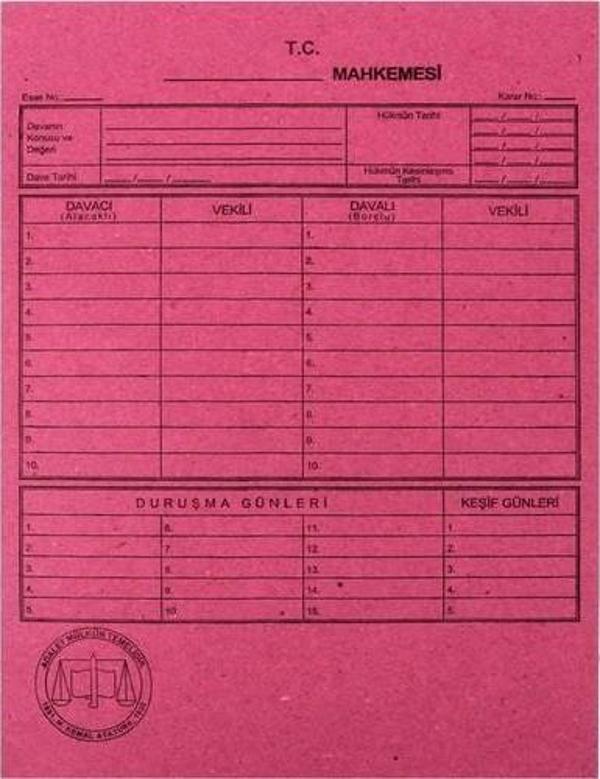 Alemdar Mahkeme Dava Dosyası Pembe 50 Li (1 Paket 50 Adet) - Image 1
