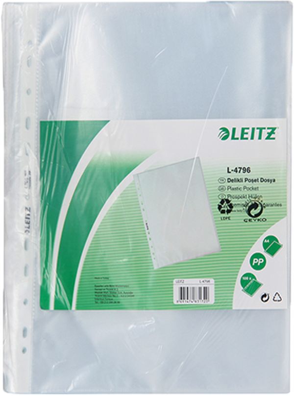 Leitz Poşet Dosya A-4 Buzlu 100 Lü 4796 (1 Paket 100 Adet) - Image 1