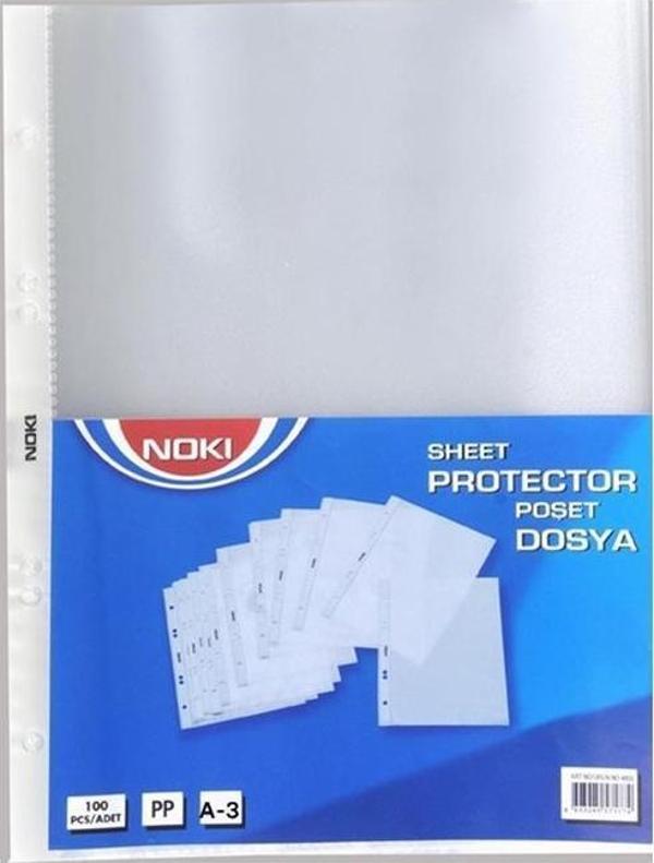 Noki A-3 Dikey Poşet Dosya 90 Micron 25 Li 4836-P (1 Paket 25 Adet) - Image 1