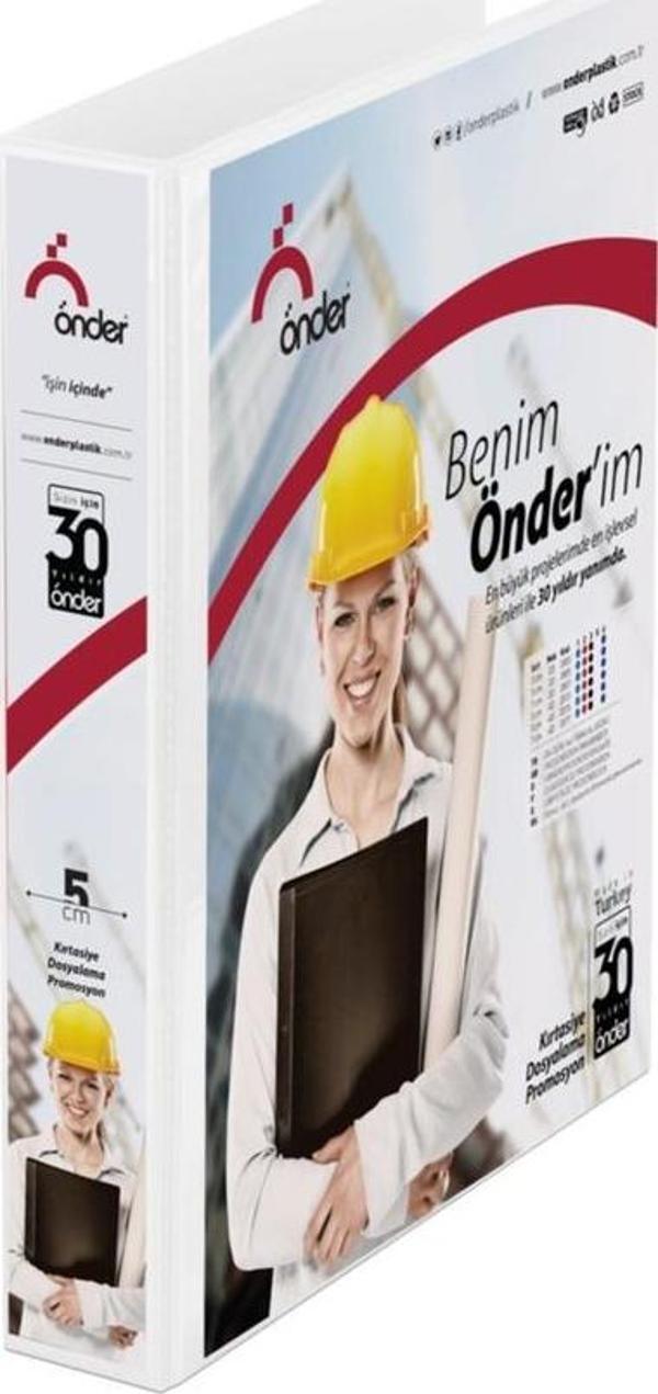 Önder A4 Sunum Klasörü 4 Halkalı 70 MM Beyaz 2017-5 - Image 1