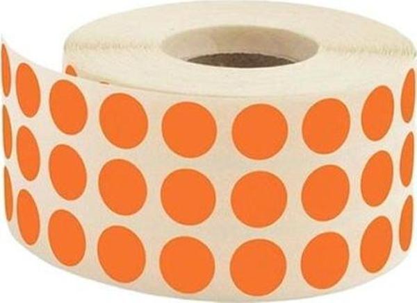 Tanex 20 Mm 2500 Li Turuncu Tekli Kutu Nokta Etiket - Image 1