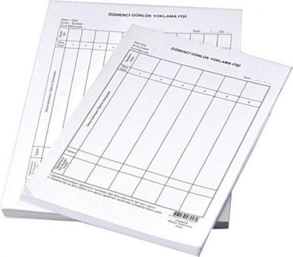 Gülpaş 456 Öğrenci Yoklama Fişi 10 Derslik 100 Lük (12 Koçan) - Image 1