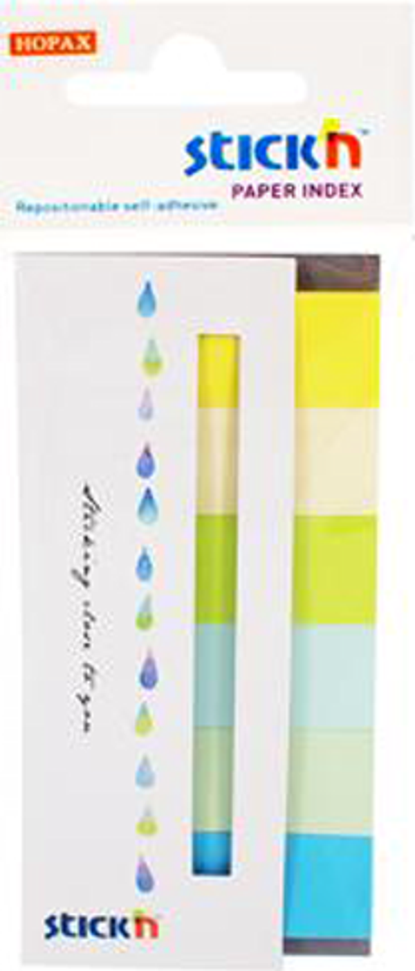Hopax Stickn 21596 İndeks (İşaret Bandı) Yapışkanlı 180 Yaprak 50X20 Mm Yaz Rengi 6 Renk - Image 1