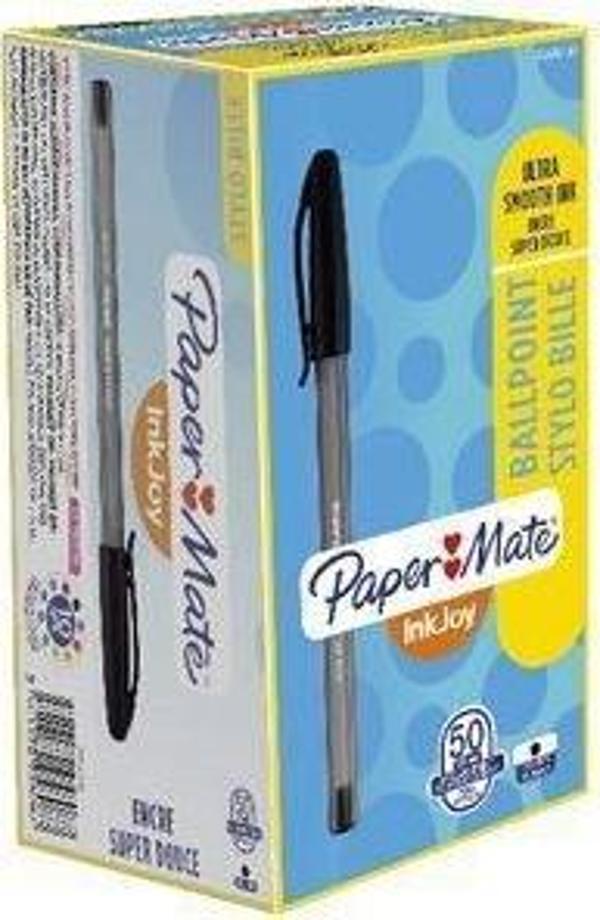Papermate Inkjoy 100 Tükenmez Kalem M. Siyah 50 Li S0957120 (1 Paket 50 Adet) - Image 1