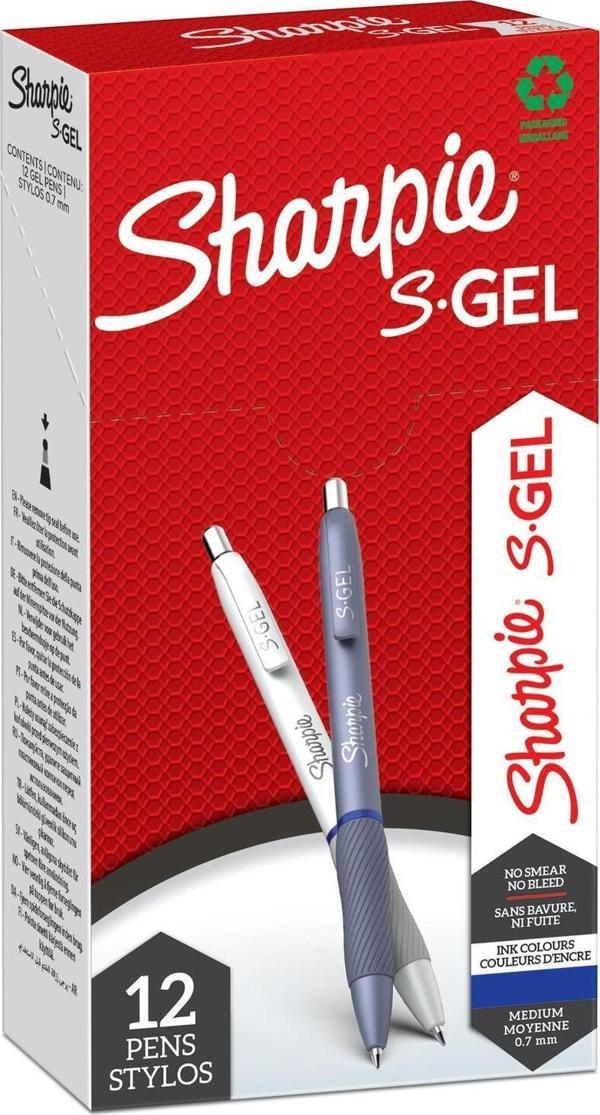Sharpie Gel Fashion Jel Tükenmez Kalem Mavi- Beyaz Karışık Kutu SH-2162641 (12 Li Paket) - Image 1