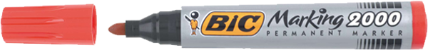 Bic Markör Yuvarlak Uç Kalem Kırmızı 2000 820913 (1 Paket 12 Adet) - Image 1