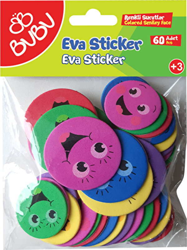 Bu-Bu Eva Sticker Renkli Suratlar Bubu-St0142 - Image 1