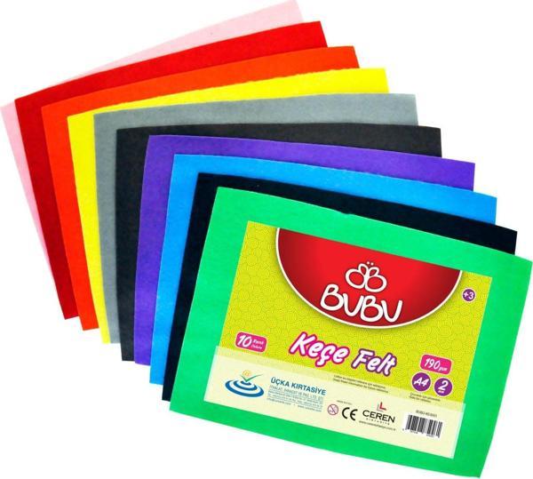 Bu-Bu Karışık Keçe 20X30 Cm 10 Lu BUBU-KE0001 - Image 1