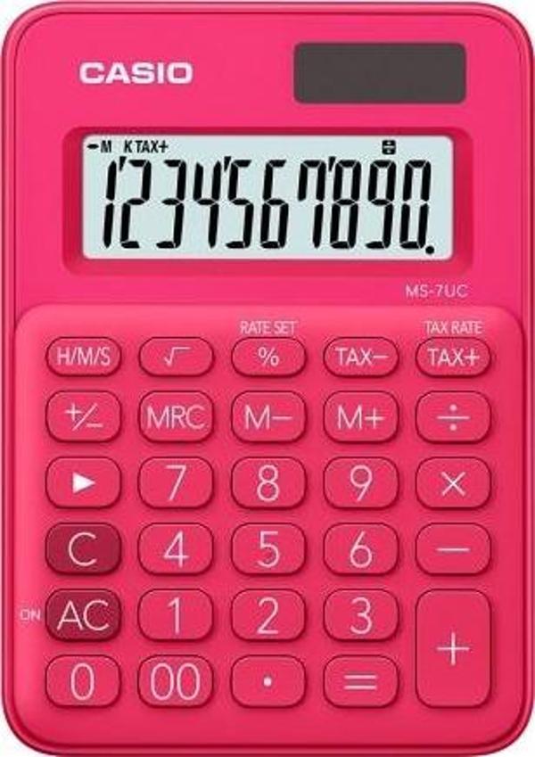 Casio 10 Hane Pembe Masa Üstü Hesap Makinesi MS-7Uc-Rd - Image 1