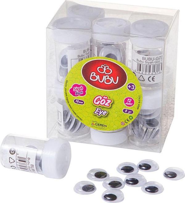 Bu-Bu Oynar Göz Siyah 18 Mm 8 Gram Bubu-Gz0005 (12 Tüp) - Image 1
