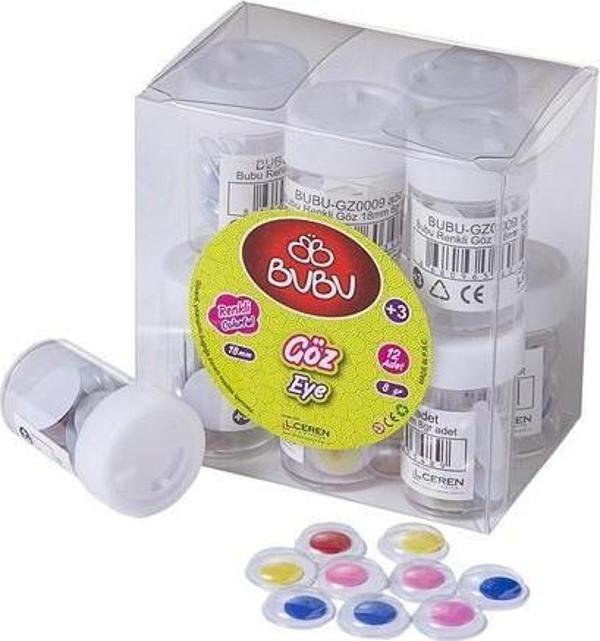 Bu-Bu Renkli Göz 18 Mm 8 Gr (1 Paket 12 Tüp) - Image 1