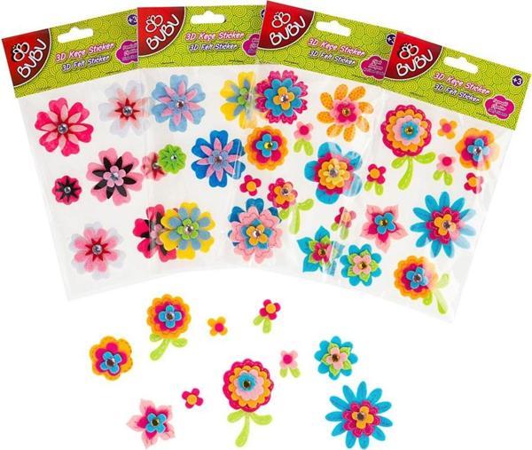 Bu-Bu Stickers 3D Keçe Çiçek Karışık Bubu-Sts010 - Image 1