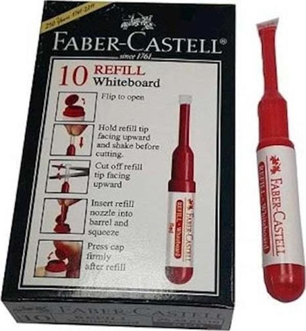 Faber-Castell W-20 Tahta Kalem Mürekkebi Kırmızı 10 Lu 5050254321000 (1 Paket 10 Adet) - Image 1