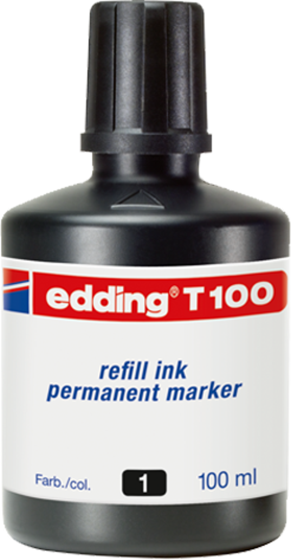 Edding T-100 Siyah Permanent Kalem Mürekkebi 100 Ml - Image 1