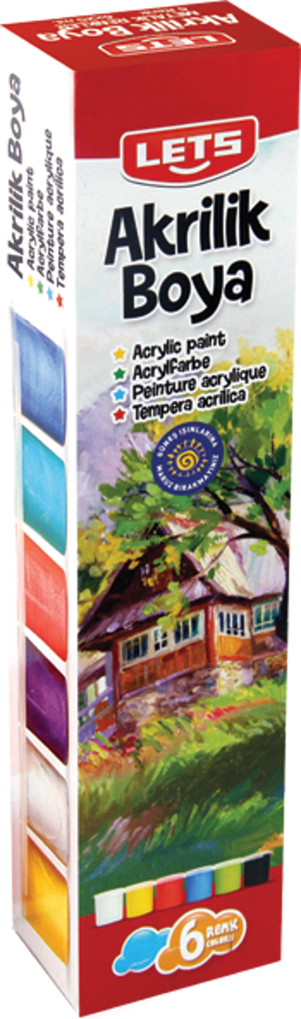 Lets L-5200 Akrilik Boya Ana Renkler 6 Renk 25 Mg. - Image 1