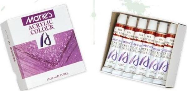 Maries Akrilik Boya Burnt Sienn 12 Ml. 684 12 Li Mrmar0203 (1 Paket 12 Adet) - Image 1
