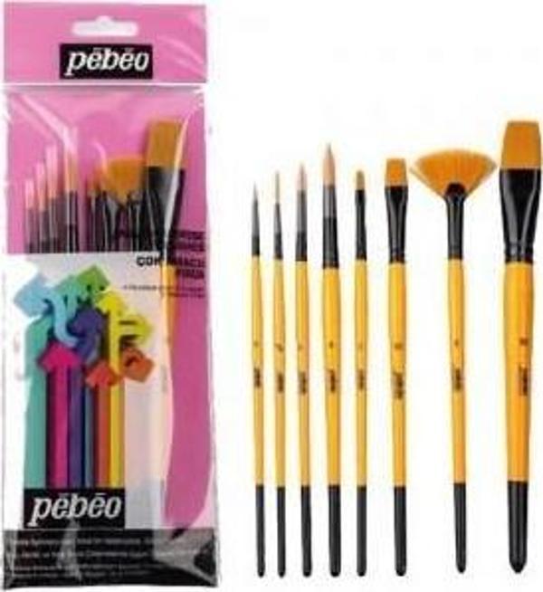 Pebeo Fırça Seti Yelpaze Kesik Uç Sulu Boya Çizgi 8 Li Set-4 - Image 1