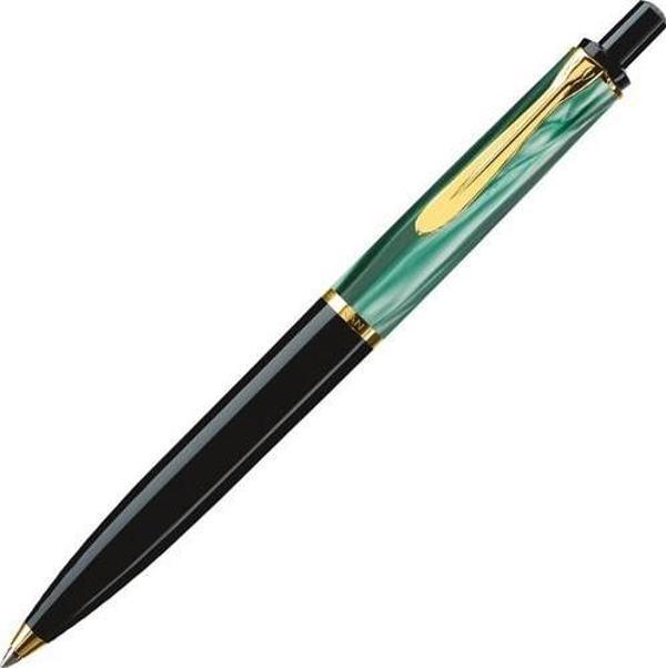 Pelikan K200 Tükenmez Kalem 14 Ayar Altın Kaplama Yeşil-Siyah - Image 1