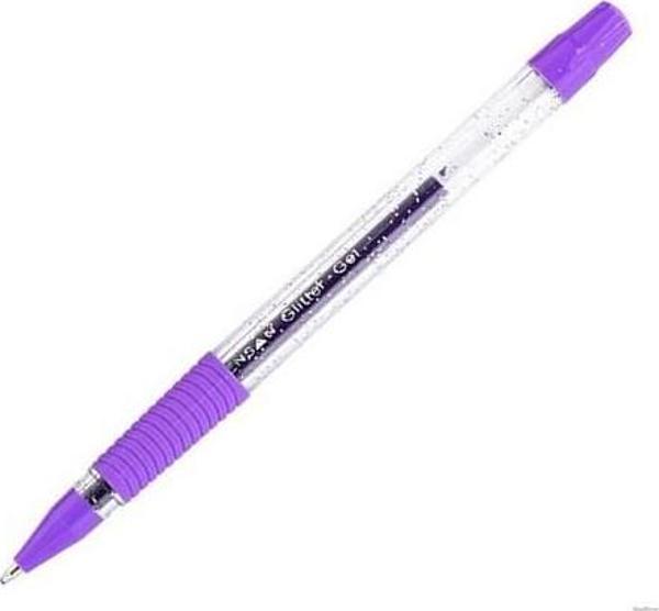 Pensan Jel Glitter Simli Kalem 1,0 Mm Mor 12 Li (1 Paket 12 Adet) - Image 1