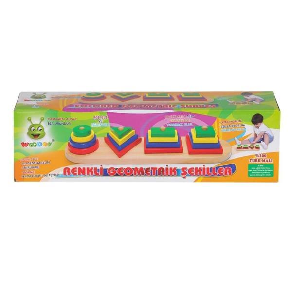 Nessiworld KR006 Woodoy Renkli Geometrik Şekiller -Karsan  Oyuncak - Image 1
