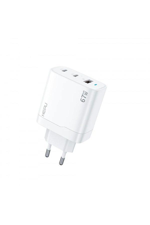 Hobimtek Hp-C32 67 Watt Gan Şarj Adaptörü 3-Port Fast Charger Hızlı Şarj Adaptörü - Image 1