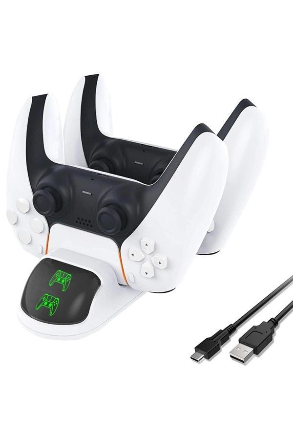 Hobimtek Ps5 Dualsense Kol Şarj Edici Stand Dock Led Göstergeli Tp5-0506B - Image 1