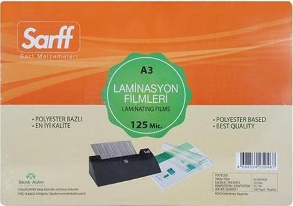 Sarff 125 Mikron A3 100'lü Laminasyon Filmi - Image 1