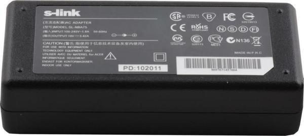 S-Link 65W 19V 3.42A 5.5*2.1 Netbook Adaptör Sl-Nba75 - Image 1