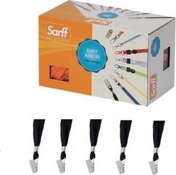 Sarff Kart İpi Metal Klipsli Siyah 50 Li (1 Paket 50 Adet) - Image 1