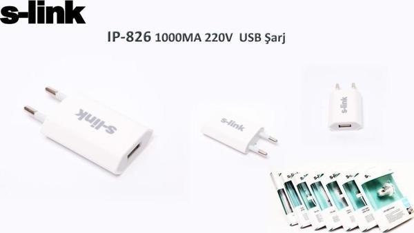 S-Link Şarj Aleti 3Lü Çakmak Çok-Usb 1000Ma 220V Usb Şarj Ip-826 - Image 1