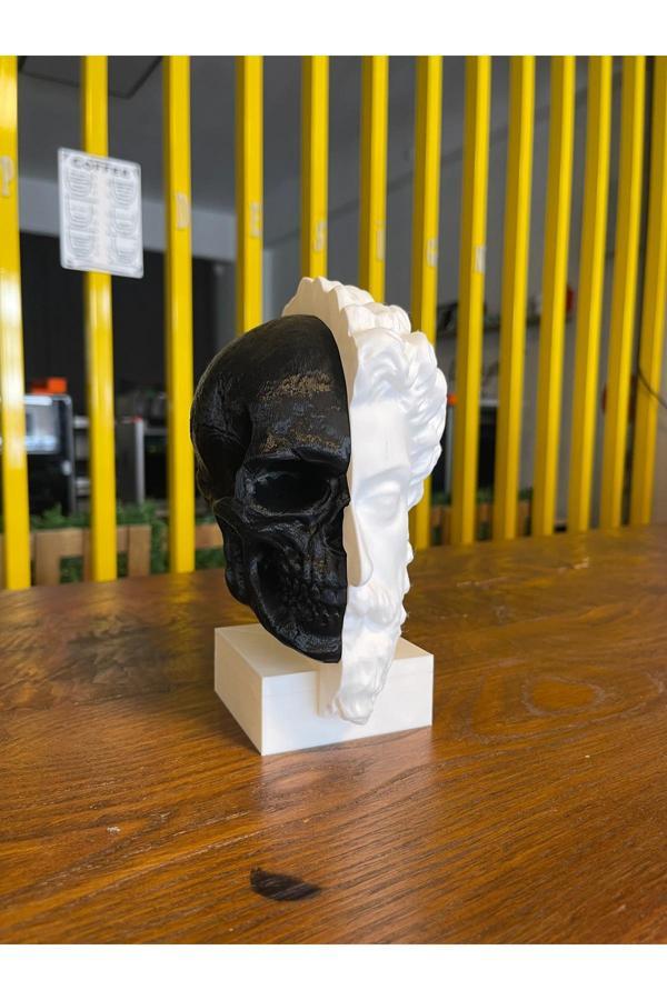3Cup Design İki Yüzlü Dekor& Kuru Kafa Ve Yunan Heykeli-Modern Ev Ve Ofis Hediyesi-Heykel Dekor - Image 1