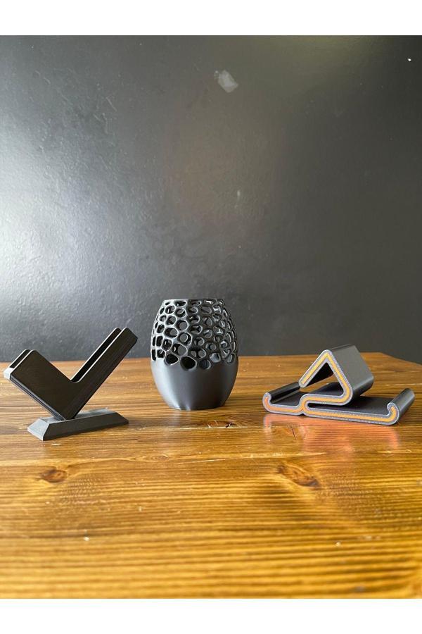 3Cup Design İşe Başlama Hediyesi- Ofis Seti-Babalar Günü Hediyesi-Telefon Standı-Kartvizitlik-Kalemlik-Set - Image 1